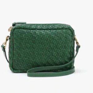 Clare V Midi Sac, Evergreen Woven Zig Zag